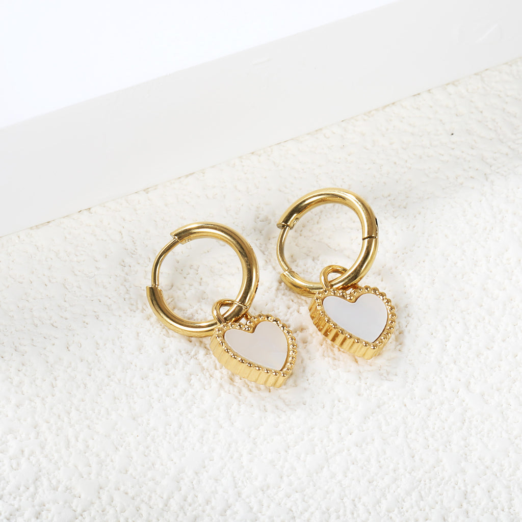 New designs heart charms hoops earrings for girls