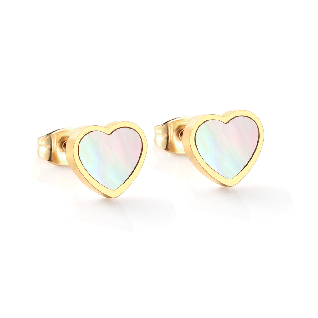Shell Heart stud earrings