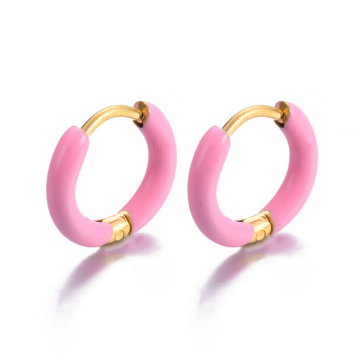 colorful enamel hoop earrings