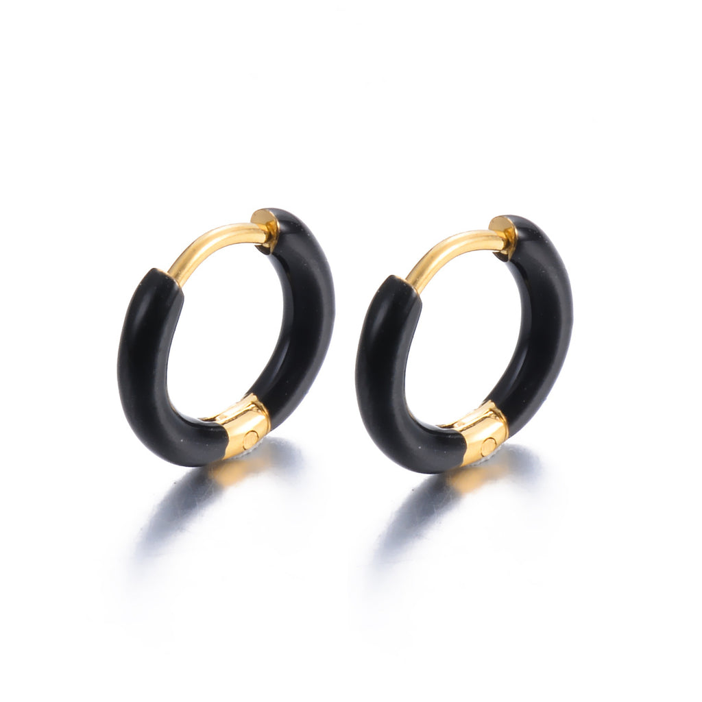 colorful enamel hoop earrings