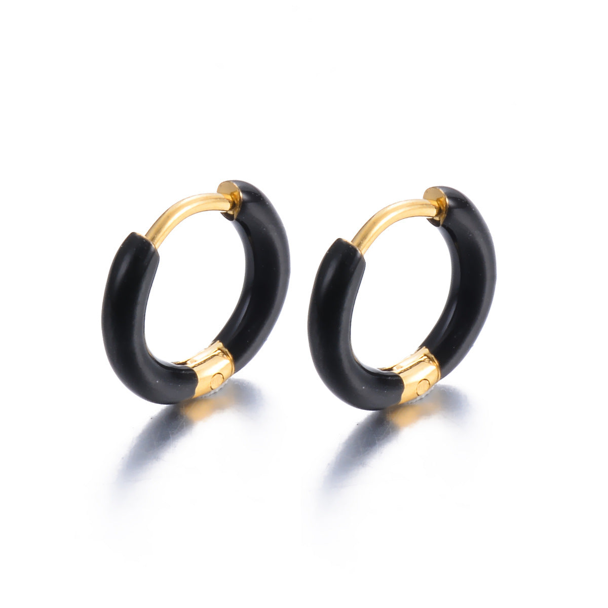 colorful enamel hoop earrings