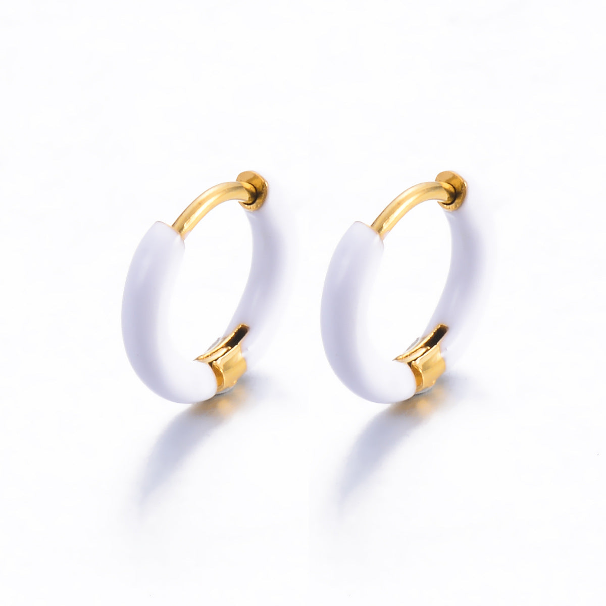 colorful enamel hoop earrings