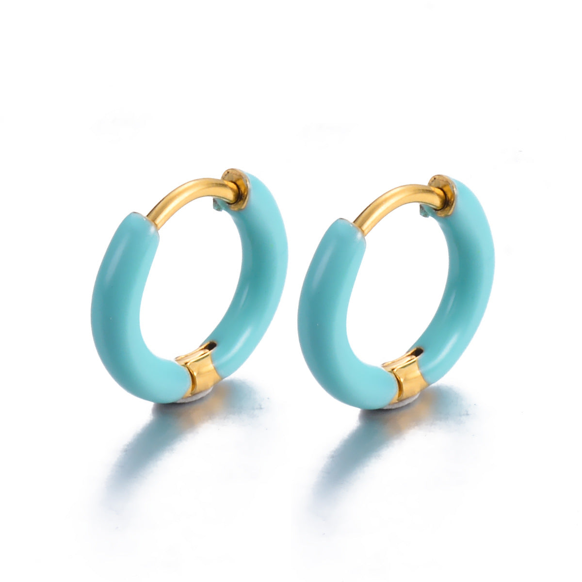 colorful enamel hoop earrings