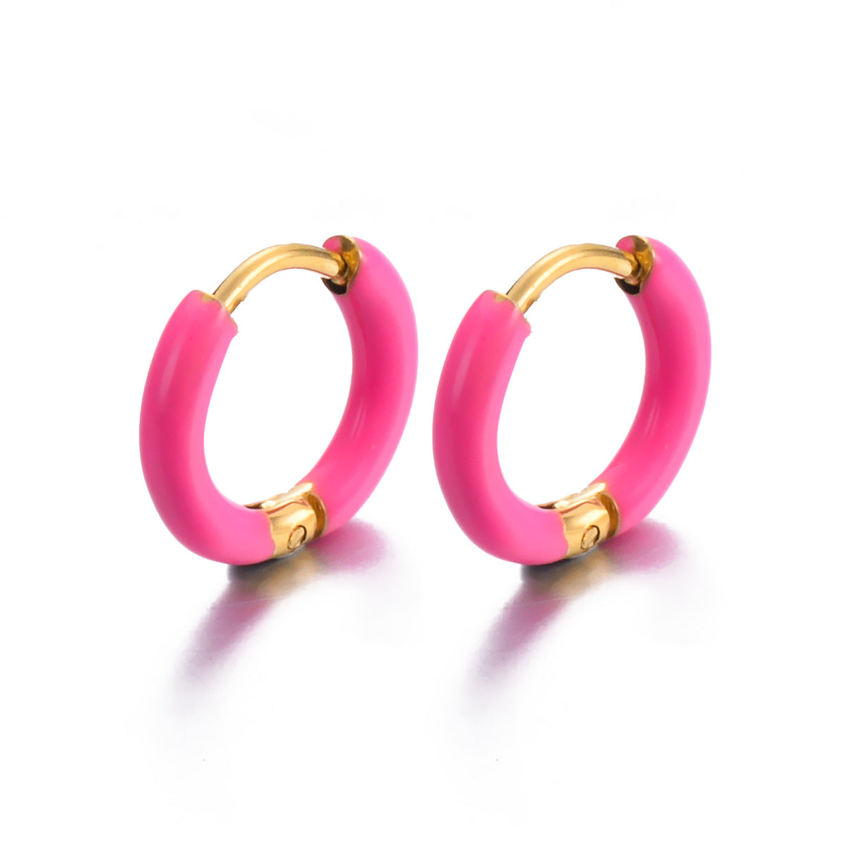 colorful enamel hoop earrings