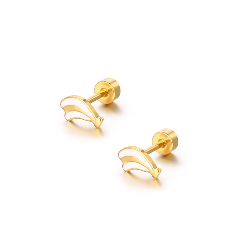 fruit cute earrings colorful babana flat earrings