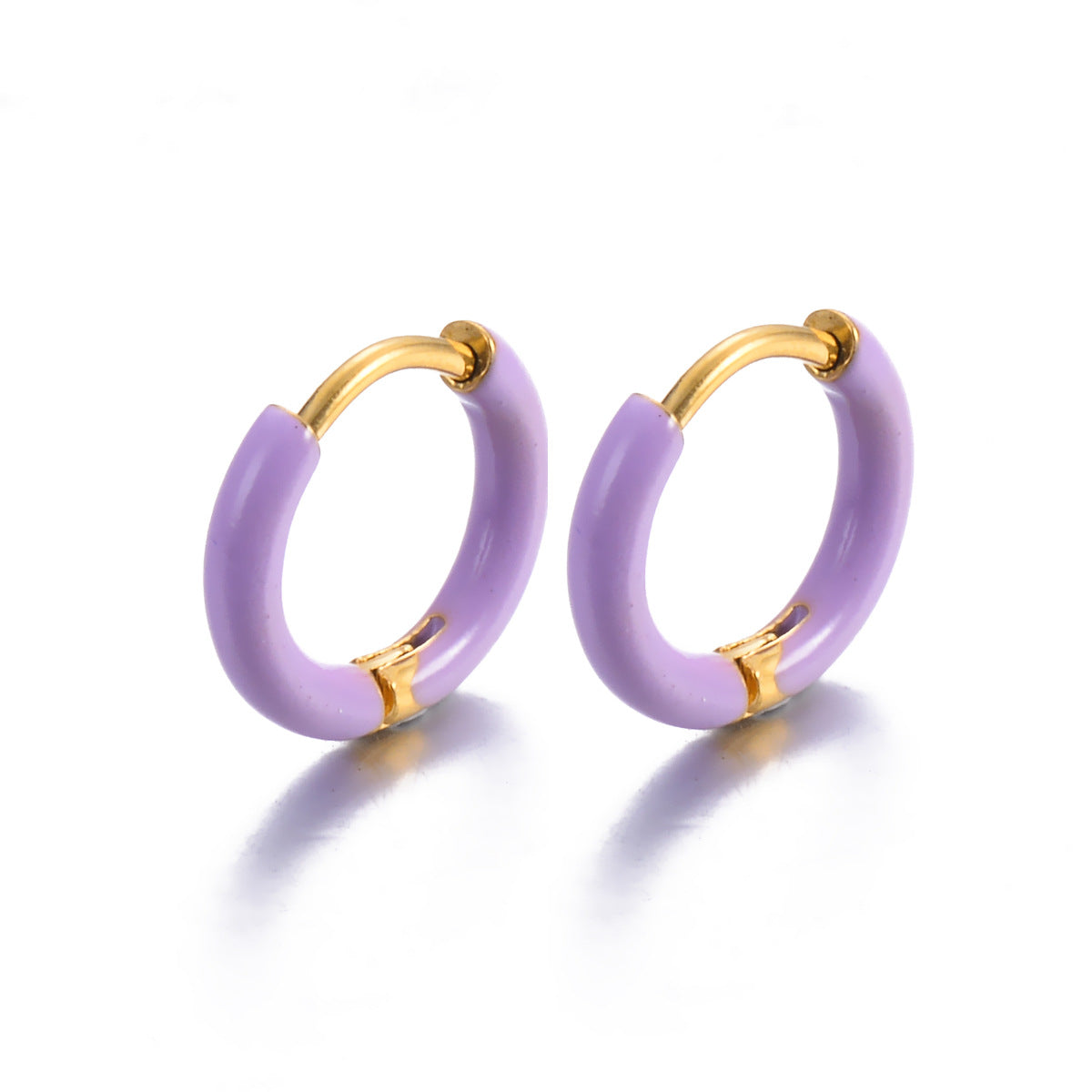 colorful enamel hoop earrings